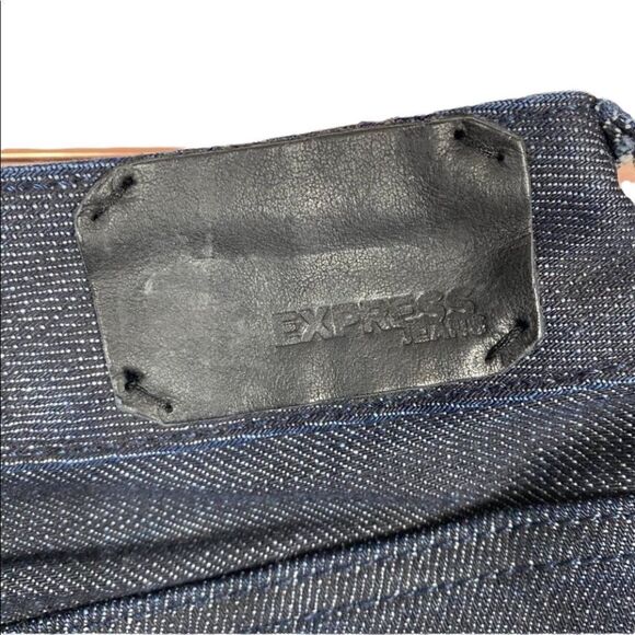Express Dark Blue / Black Wash  Flare Leg Jeans NWT Sz 29 - Picture 3 of 7